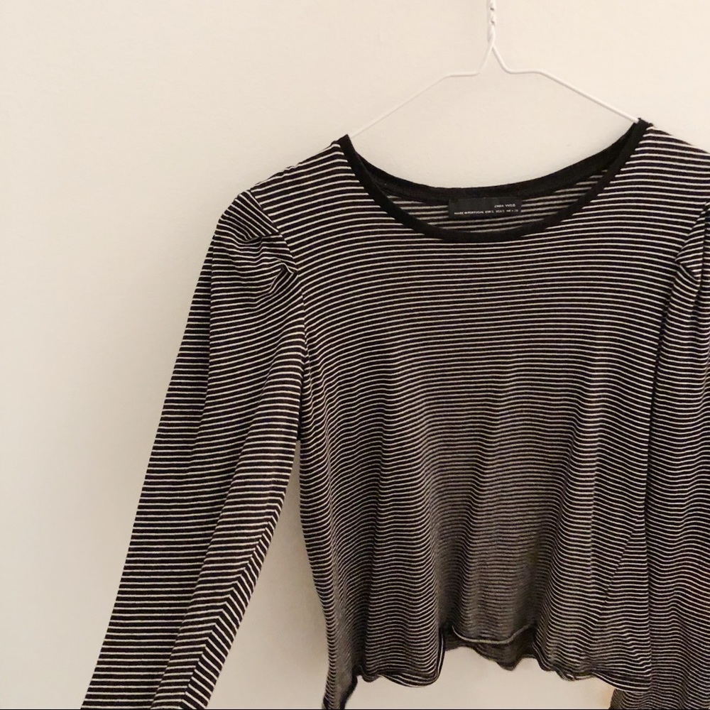 Zara Striped Long Sleeve Top Size Small